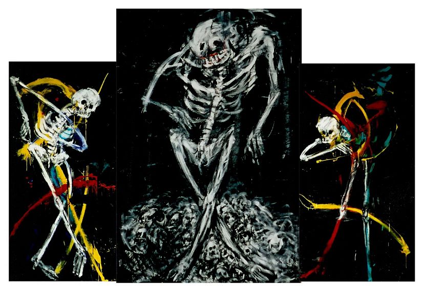 TOTENTANZ, Öl auf Baumwolle